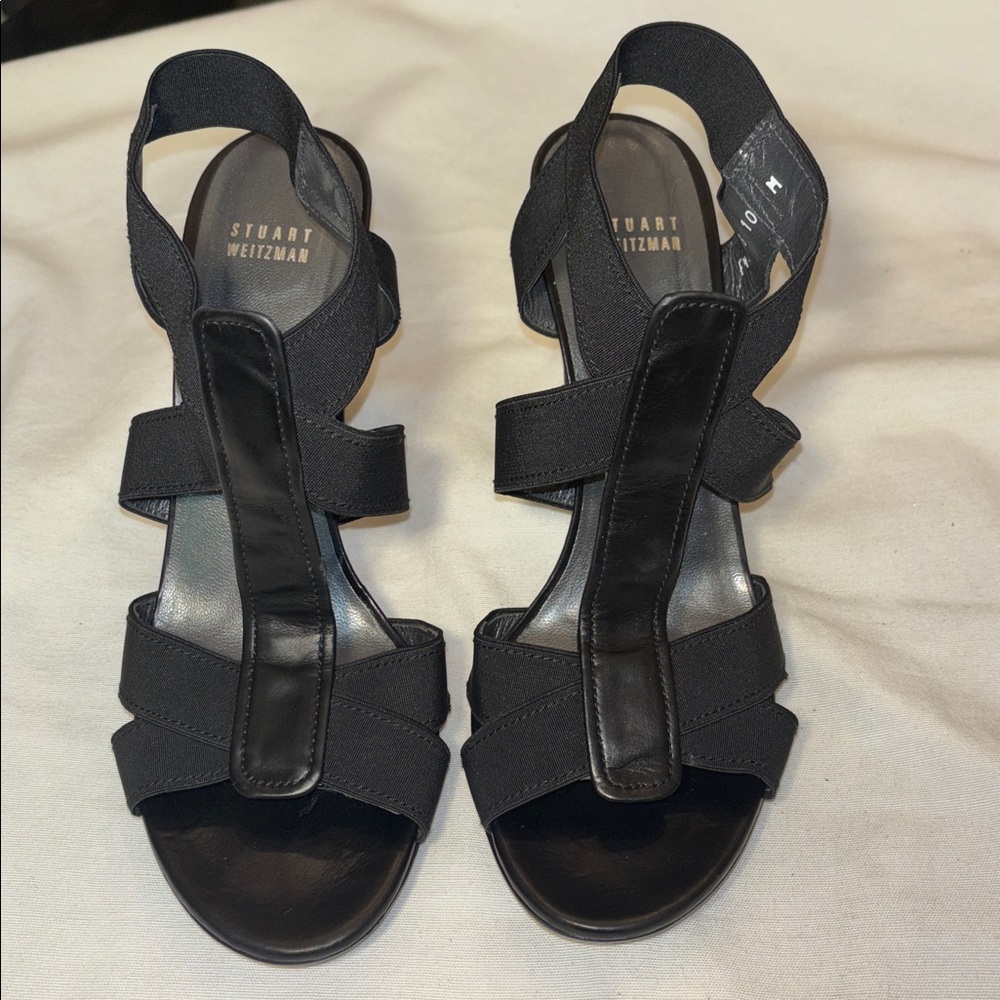 Stuart Weitzman Black Strappy Heels